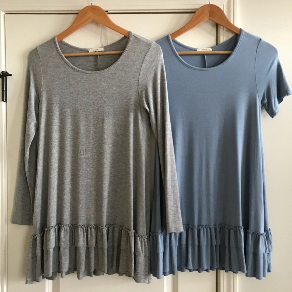 Ruffle tunics by Easel